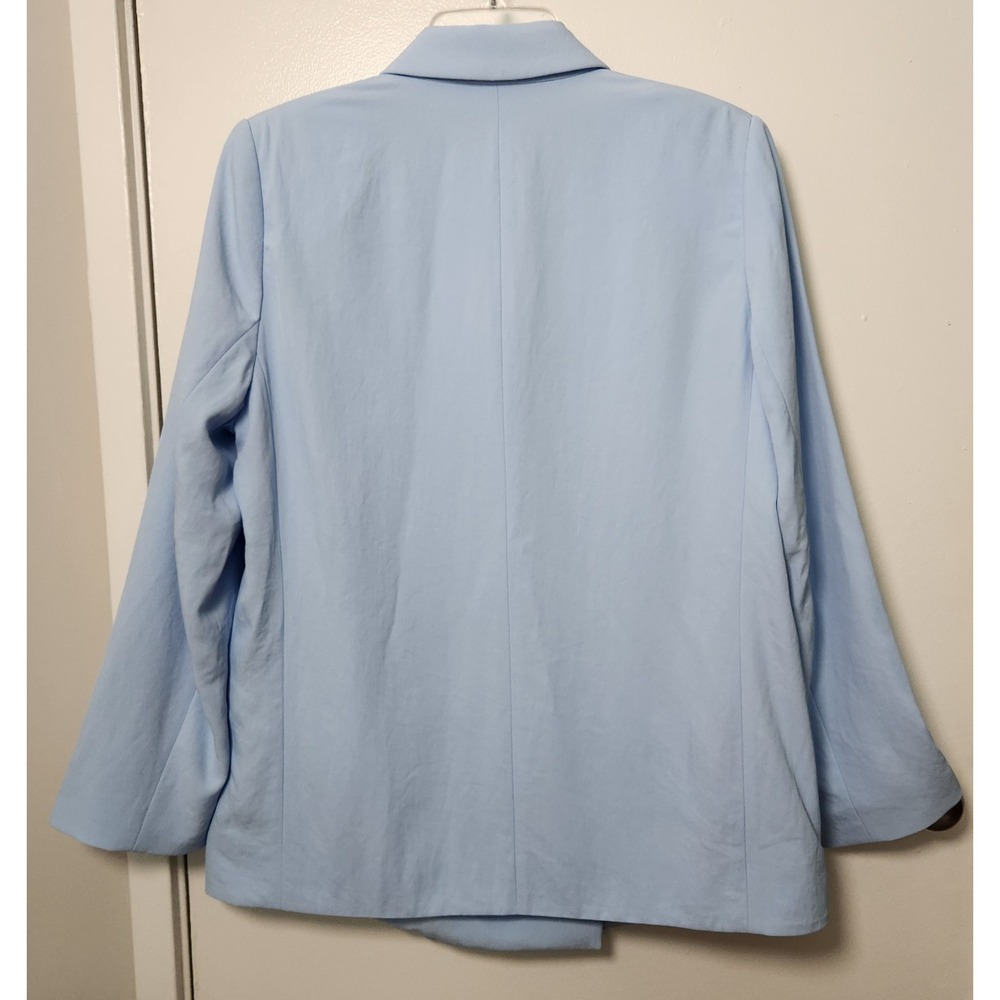 Everlane The Drapey Blazer Pastel Blue Double Breasted Size 12 Lined Boyfriend - Picture 3 of 14